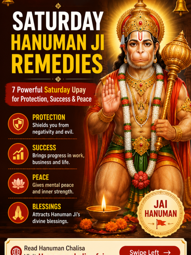 Saturday Hanuman Ji Remedies cover image with Lord Hanuman and devotional Saturday worship theme